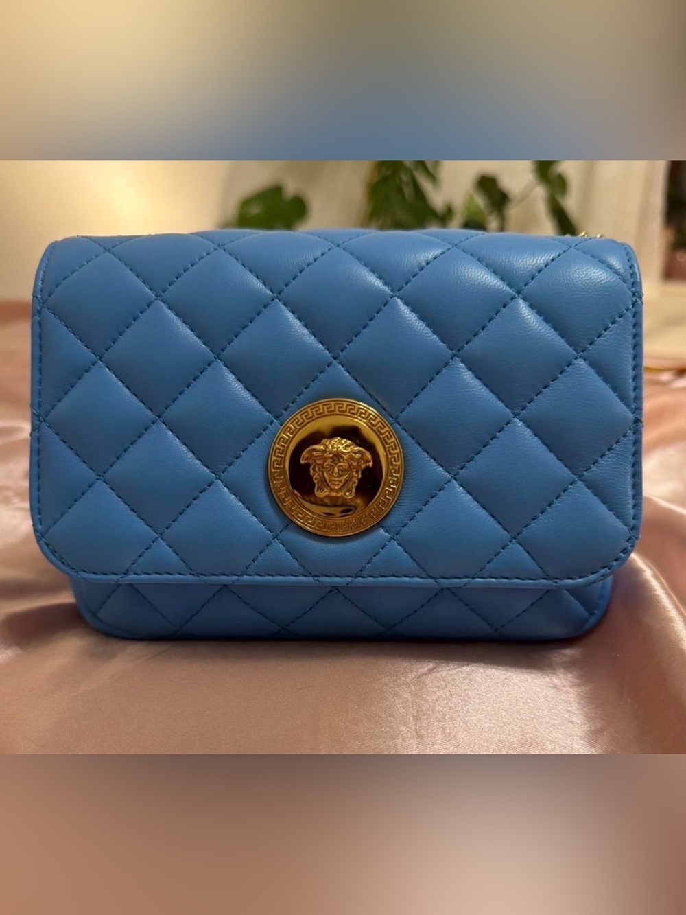 Versace Purse w/ Gold Medusa🩵